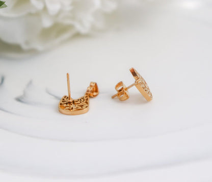 Floral Kitten Stud Earrings