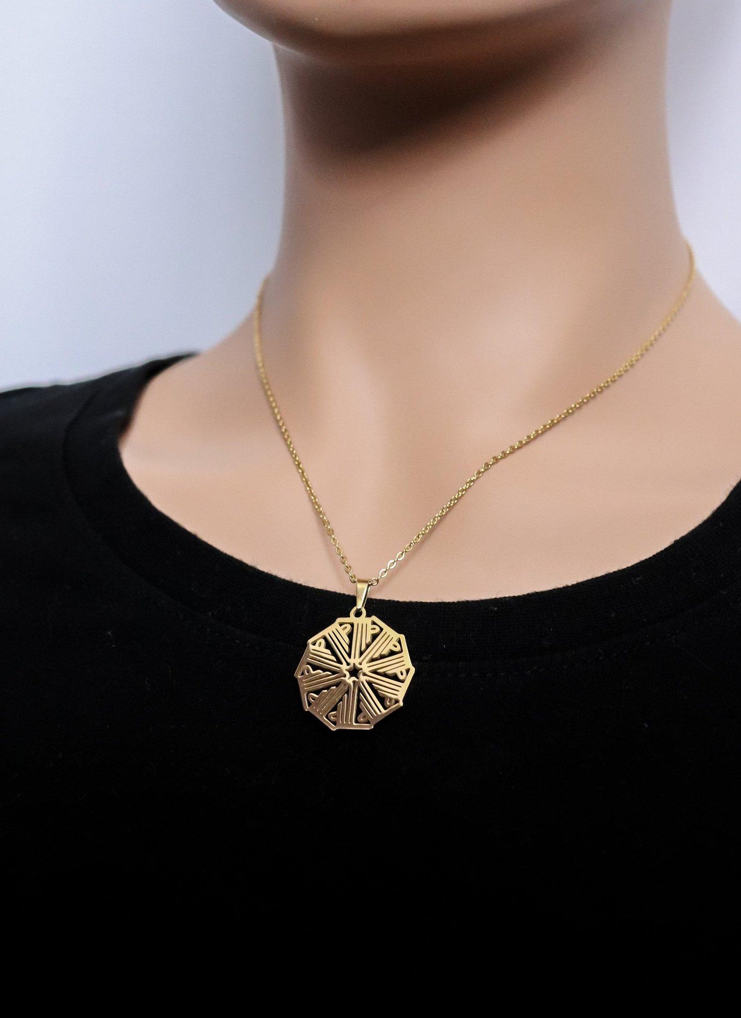 ALLAH Calligraphy Geometric Necklace