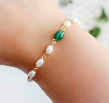 Stone & Pearl Bracelet