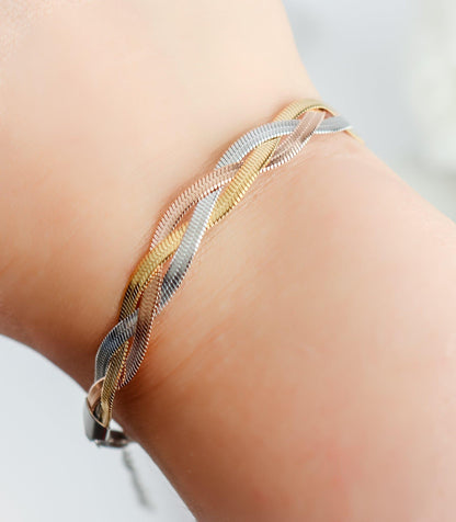 Three Strand Tricolor Snake Bracelet