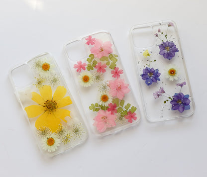 Pink/Yellow/Purple Pressed Flowers Phone Case