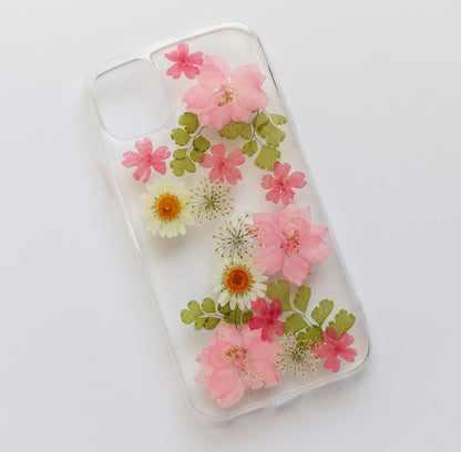 Pink/Yellow/Purple Pressed Flowers Phone Case