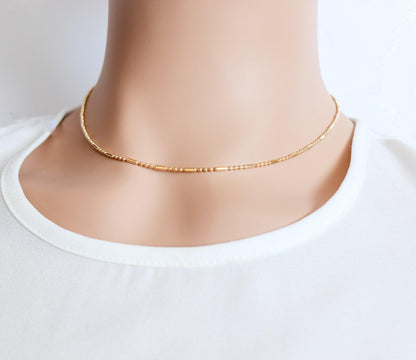 Simple Double Dotted Chain Necklace