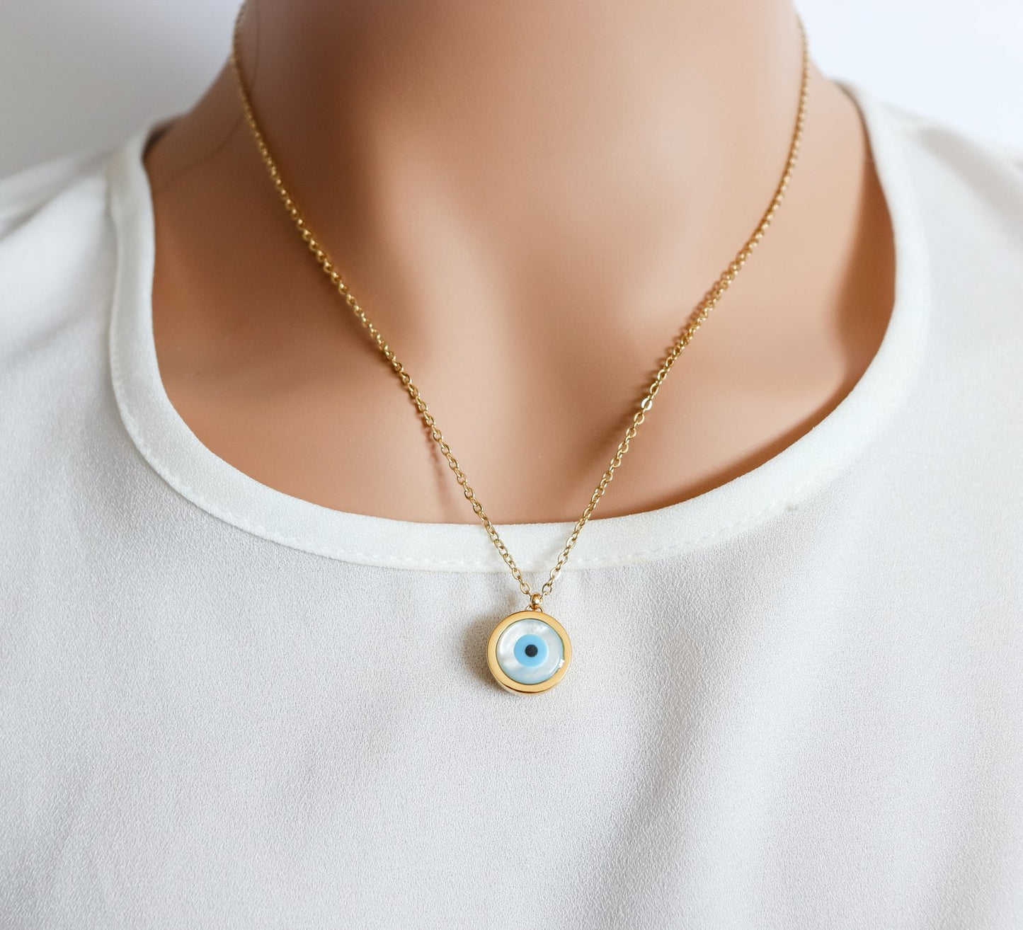 Rounded Evil Eye Necklace