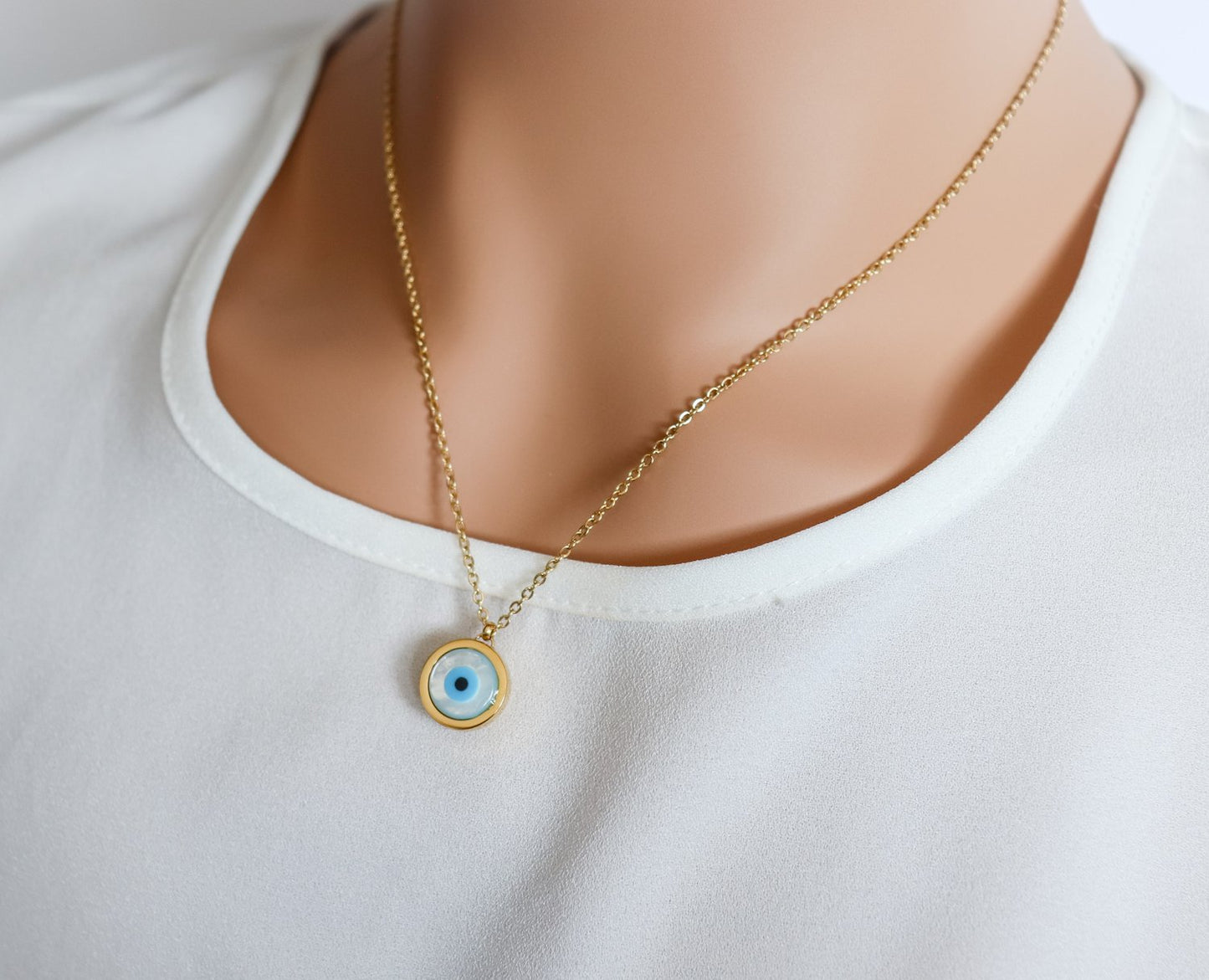 Rounded Evil Eye Necklace