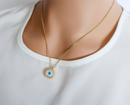 Rounded Evil Eye Necklace