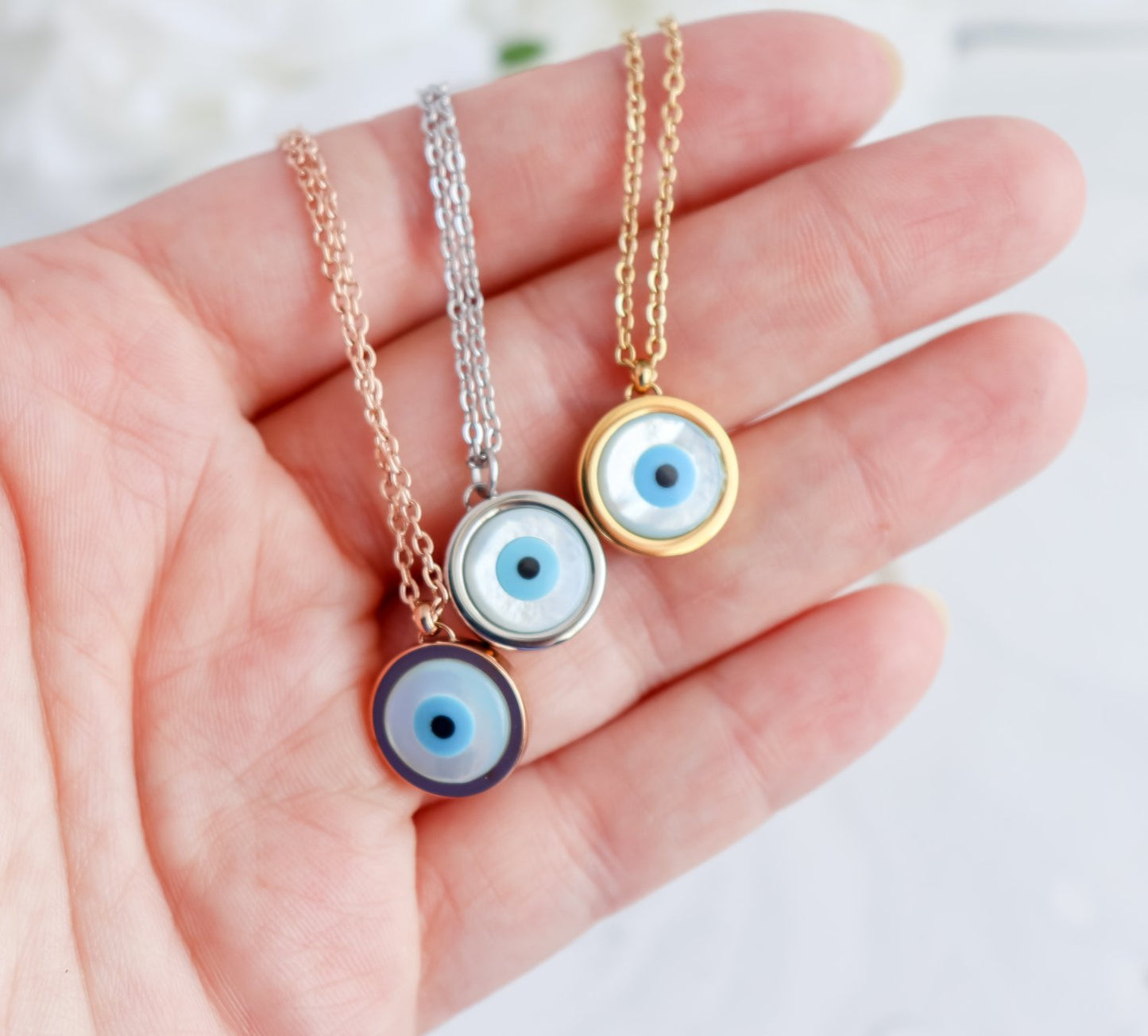 Rounded Evil Eye Necklace