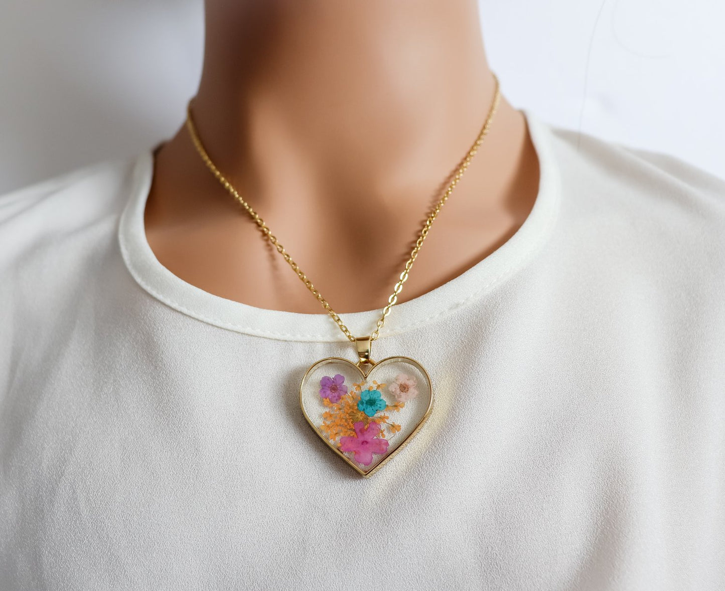 Large Heart Resin Necklace