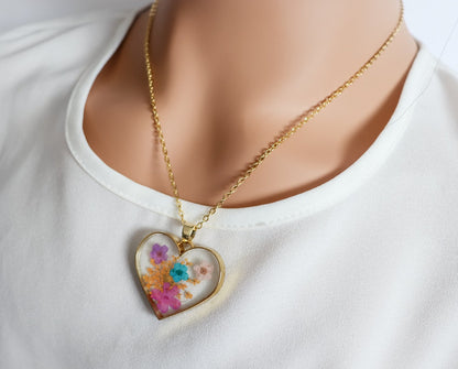 Large Heart Resin Necklace