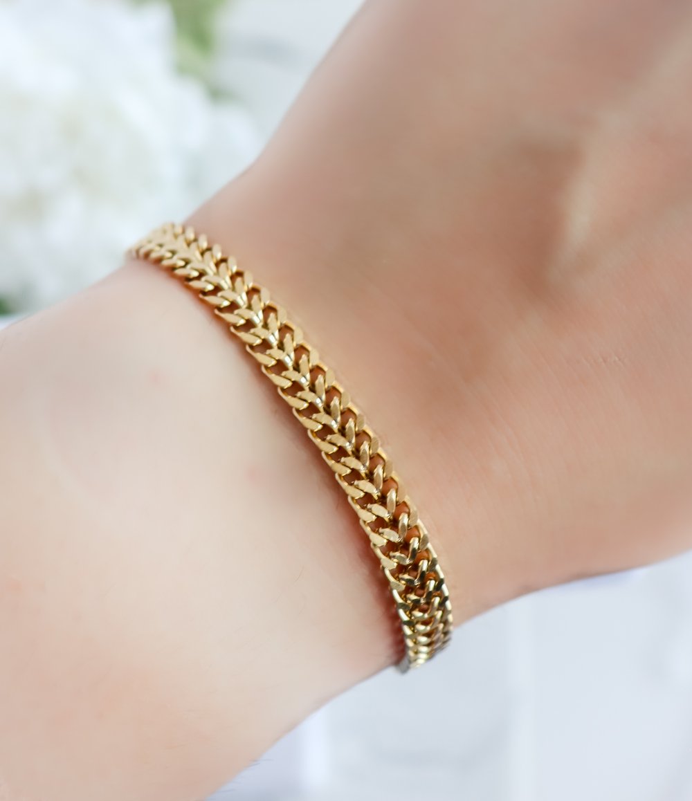 Double Curb Chain Bracelet