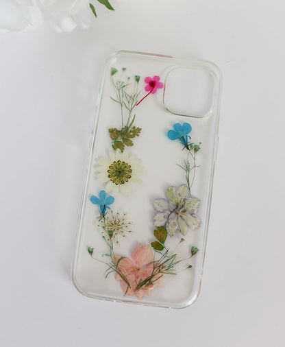 Colorful Pressed Flowers Phone Case