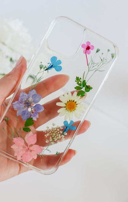 Colorful Pressed Flowers Phone Case