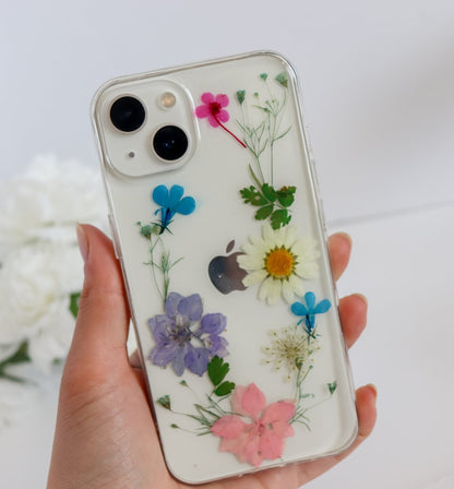 Colorful Pressed Flowers Phone Case