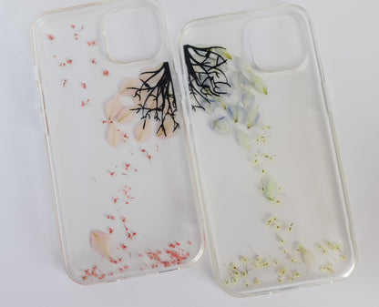 Pink & Blue Blossom Petals Phone Case