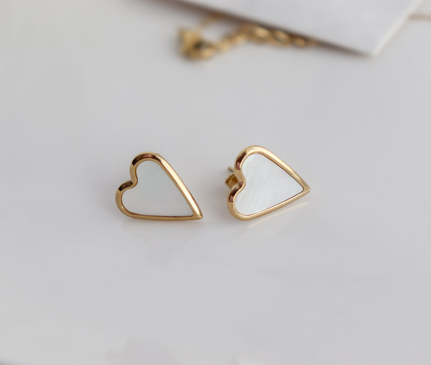 White, Black & Green Heart Stud Earrings