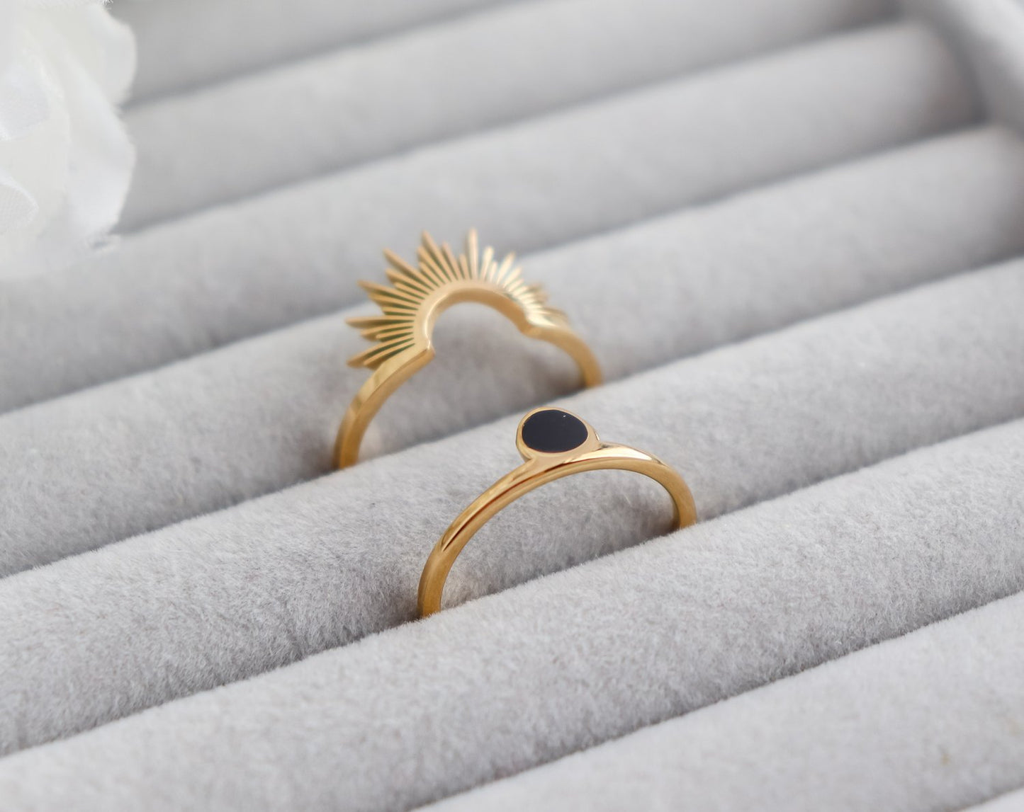 Gold Sun Ring Set