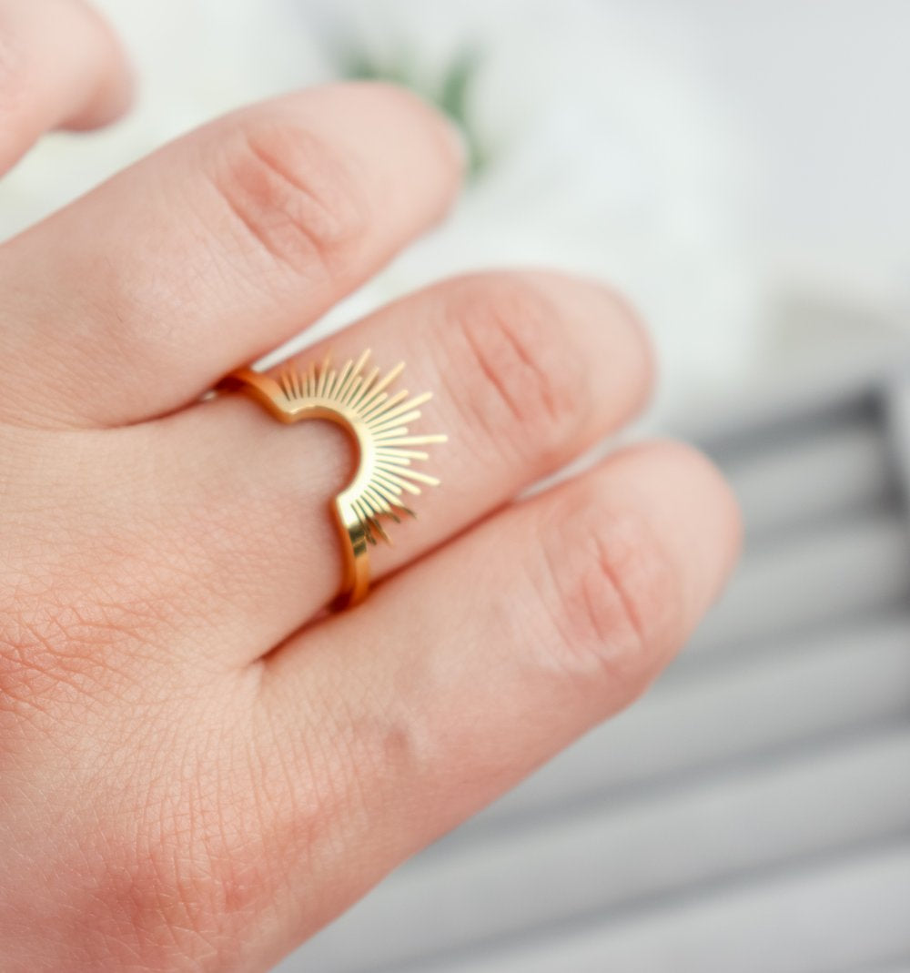 Gold Sun Ring Set