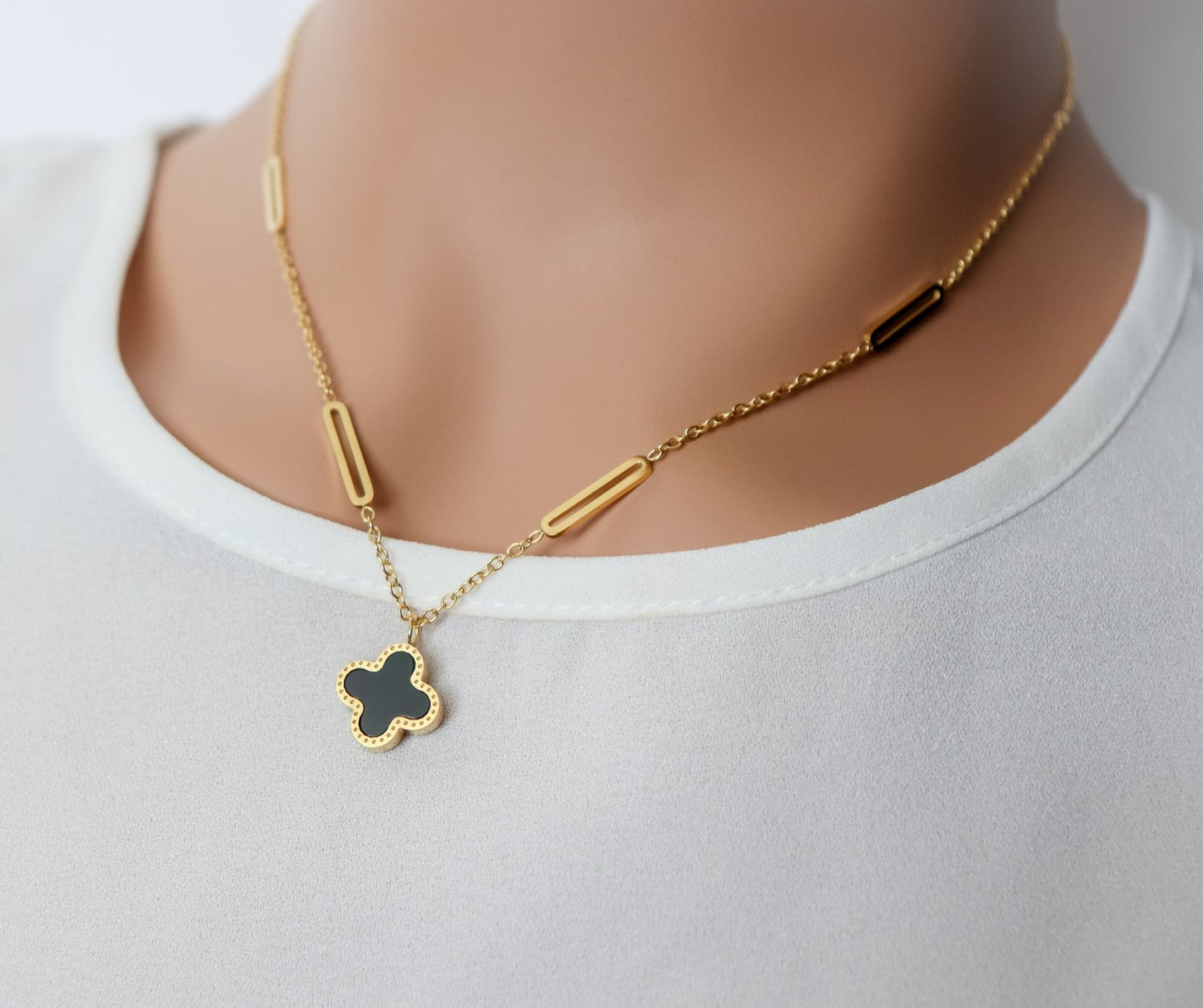 Reversible Clover Necklace