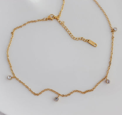 Drop Zircon Chain Necklace