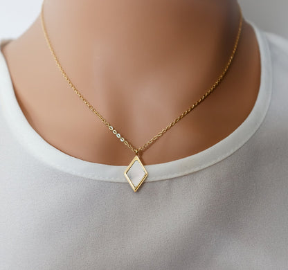 Pearl Block Chain Necklace