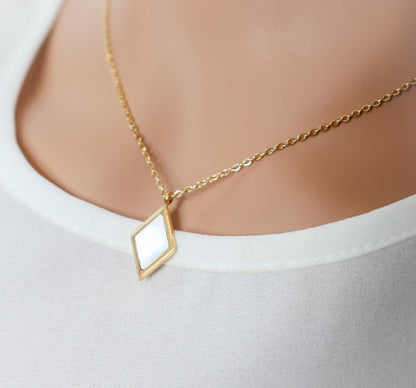 Pearl Block Chain Necklace