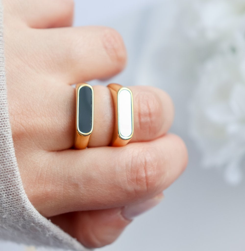 Black/White Stone Ring