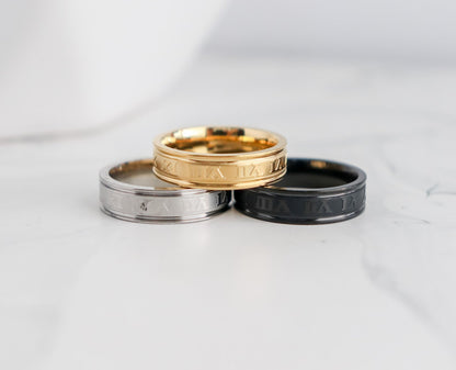 Roman Numeral Detail Ring