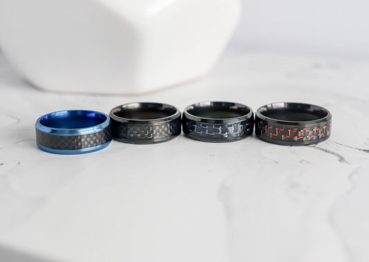 Red, Blue, Black Detail Ring