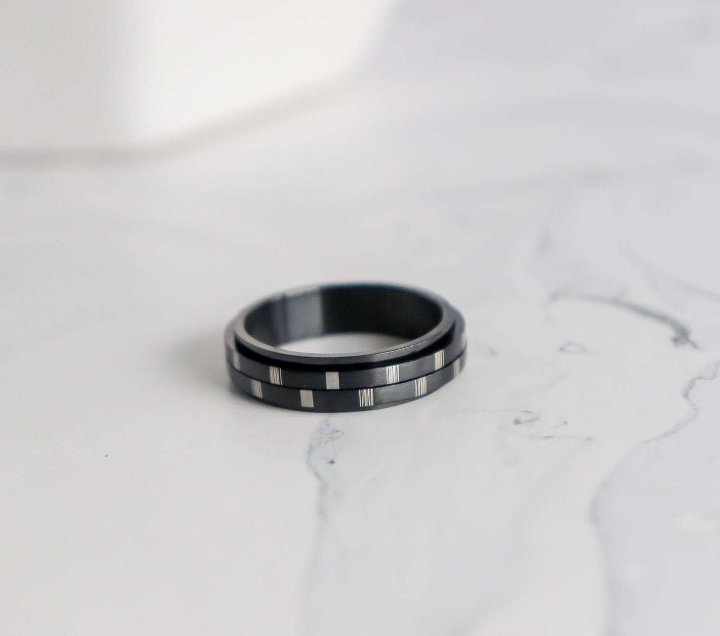 Black Dotted Fidget Ring