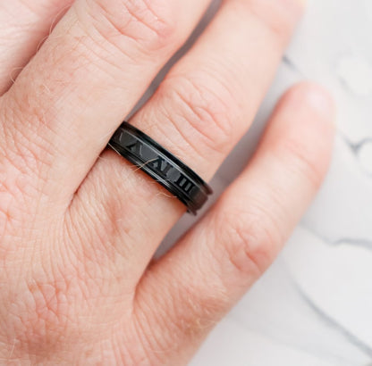 Roman Numeral Detail Ring