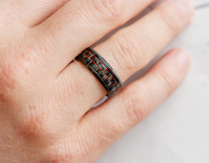 Red, Blue, Black Detail Ring