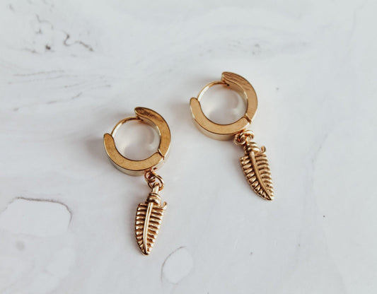 Feather & Hoop Earring
