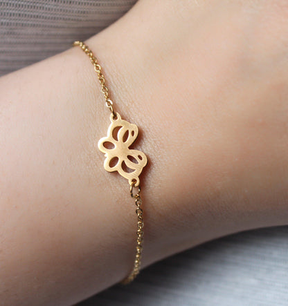 Mini Butterfly Outline Pendant Bracelet