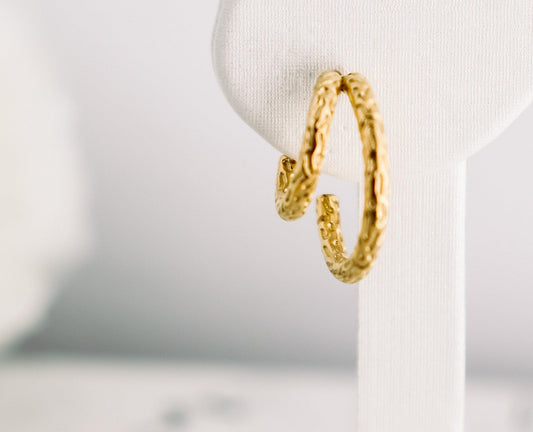 Textured Double Hoop Earring