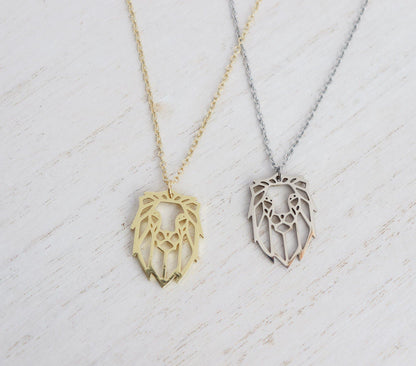 Geometric Lion Necklace