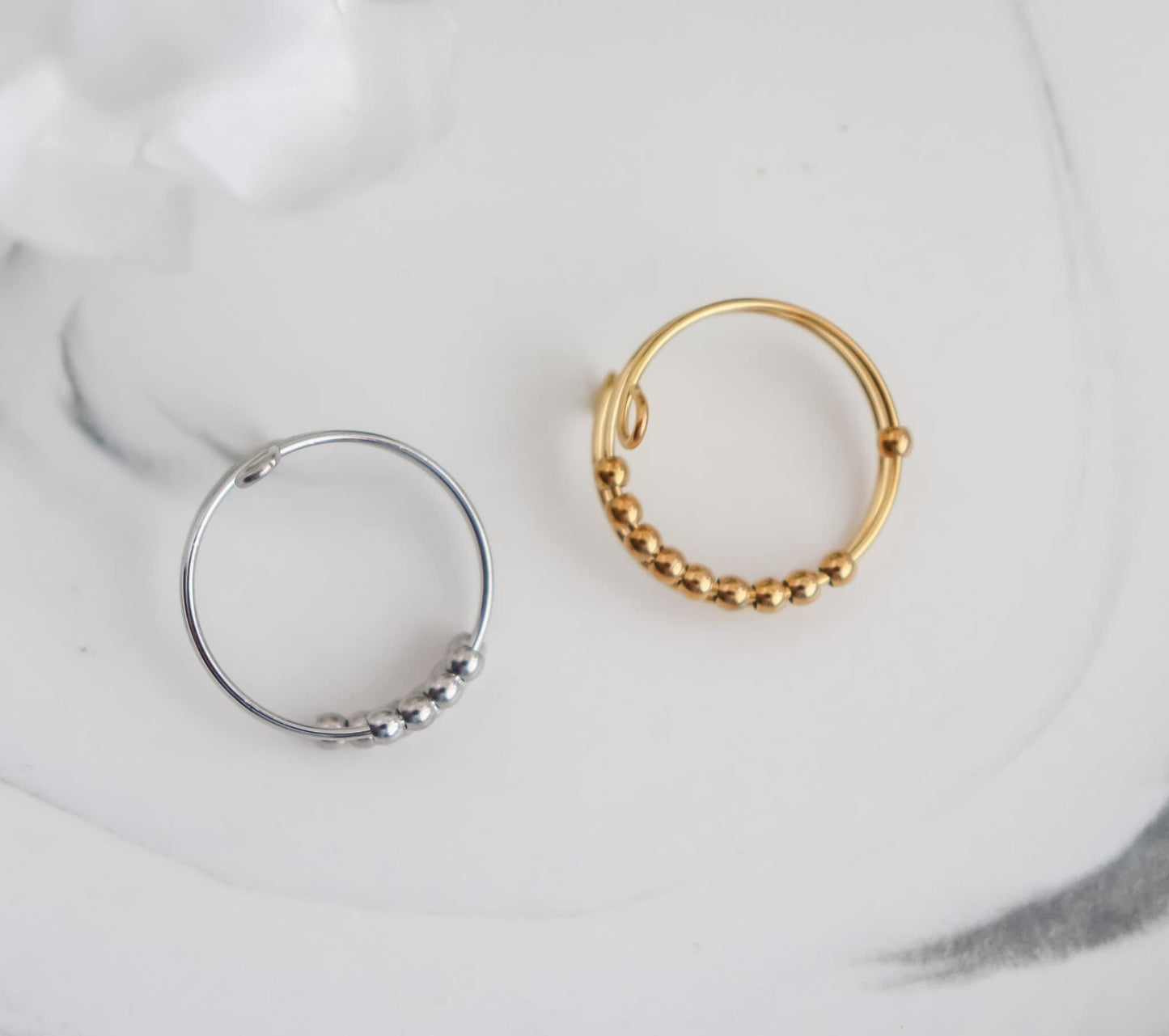 Double Loop Bead Fidget Ring