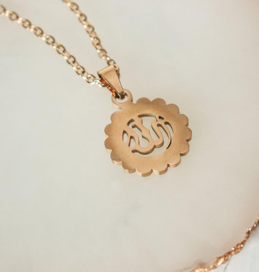 ALLAH Flower Pendant Necklace