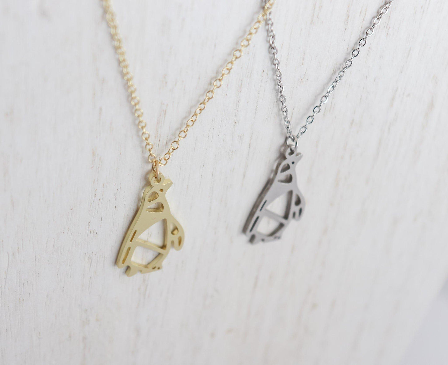 Geometric Penguin Necklace