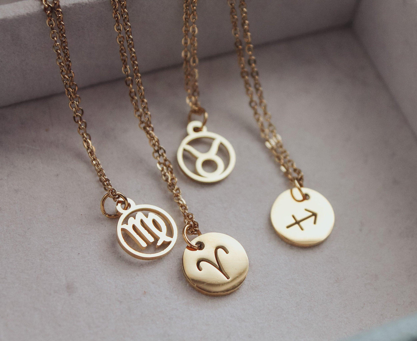 Outline Zodiac Pendant Necklace