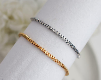 Thin Box Chain Bracelet