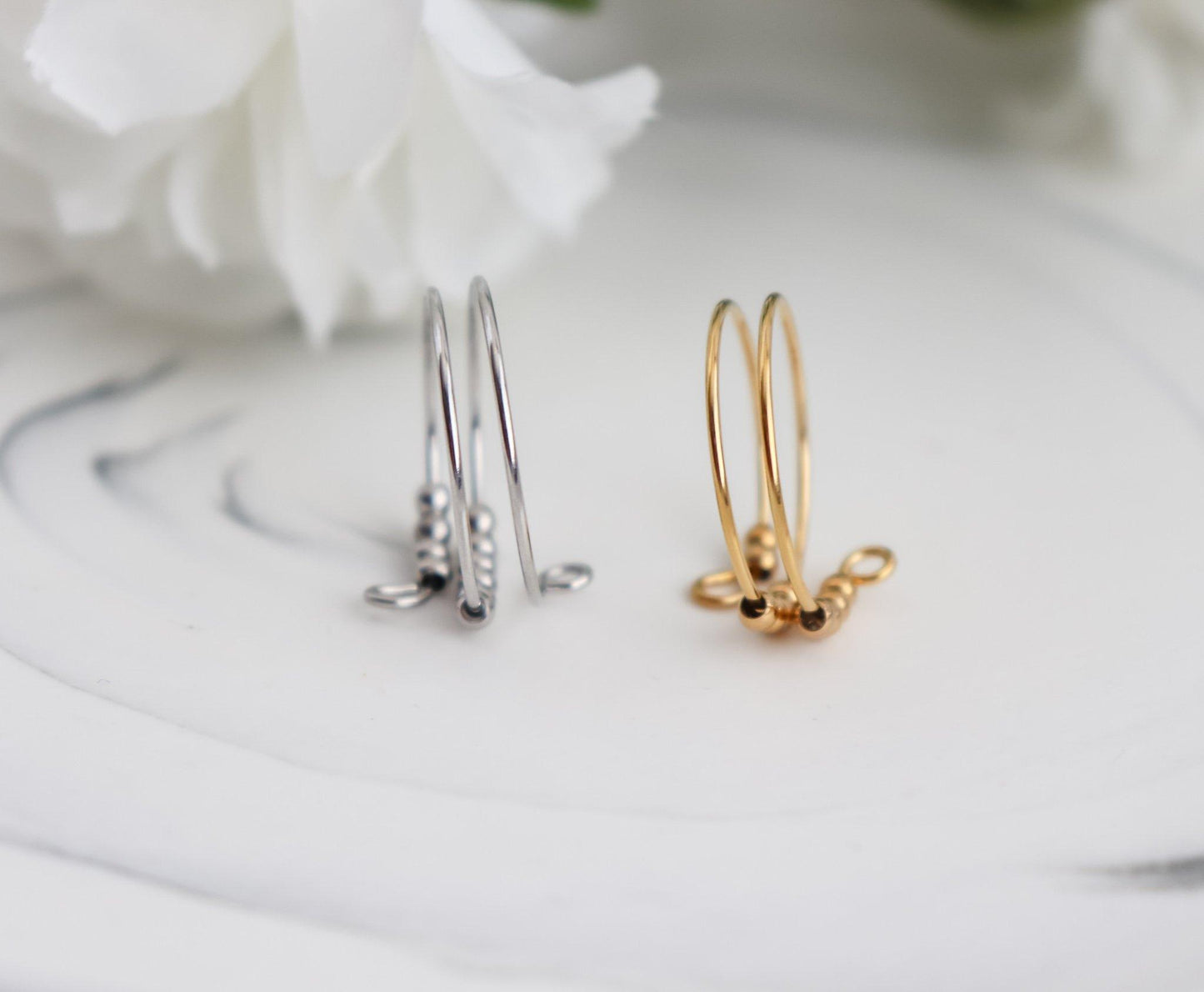 Double Loop Bead Fidget Ring