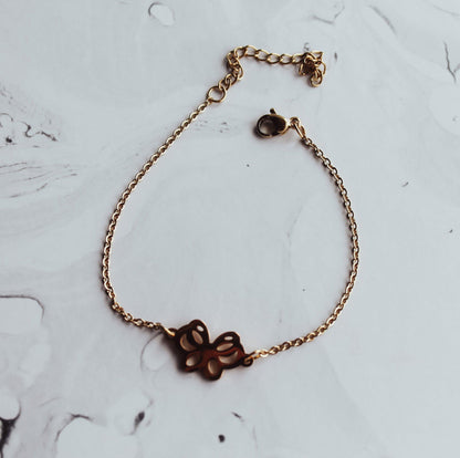 Mini Butterfly Outline Pendant Bracelet