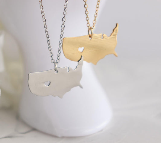 USA Map Necklace