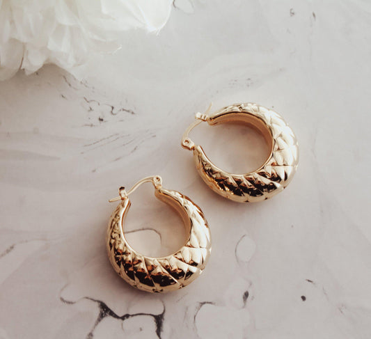 Chunky Quilted Earrings