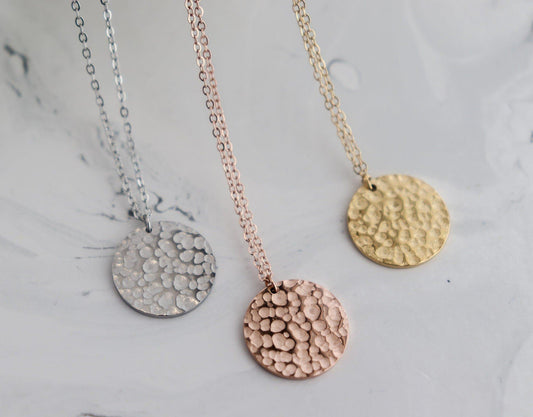 Hammered Pendant Necklace