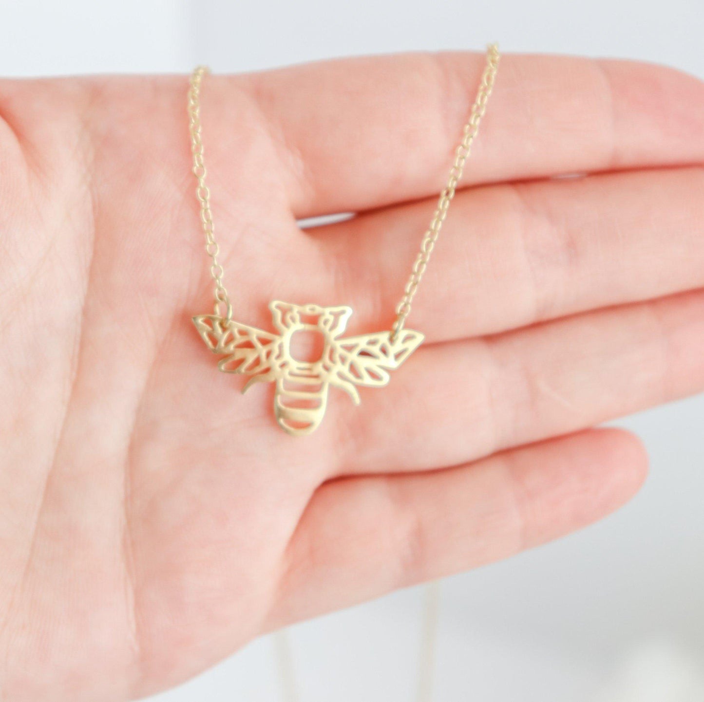 Geometric Bee Necklace