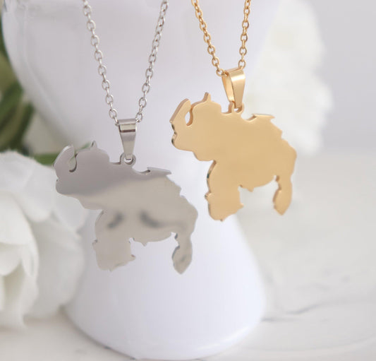 Solid Venezuela Map Necklace