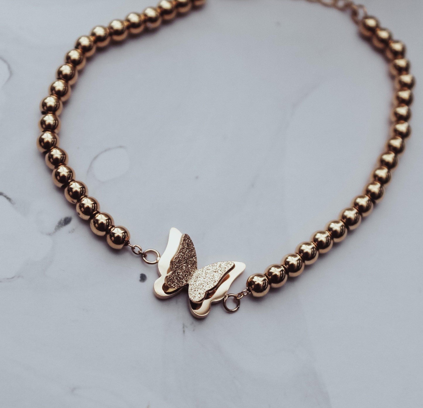 Butterfly Bead Chain Bracelet