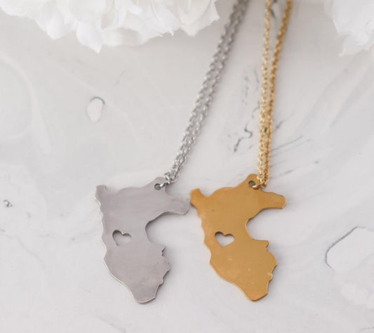 Peru Map Necklace