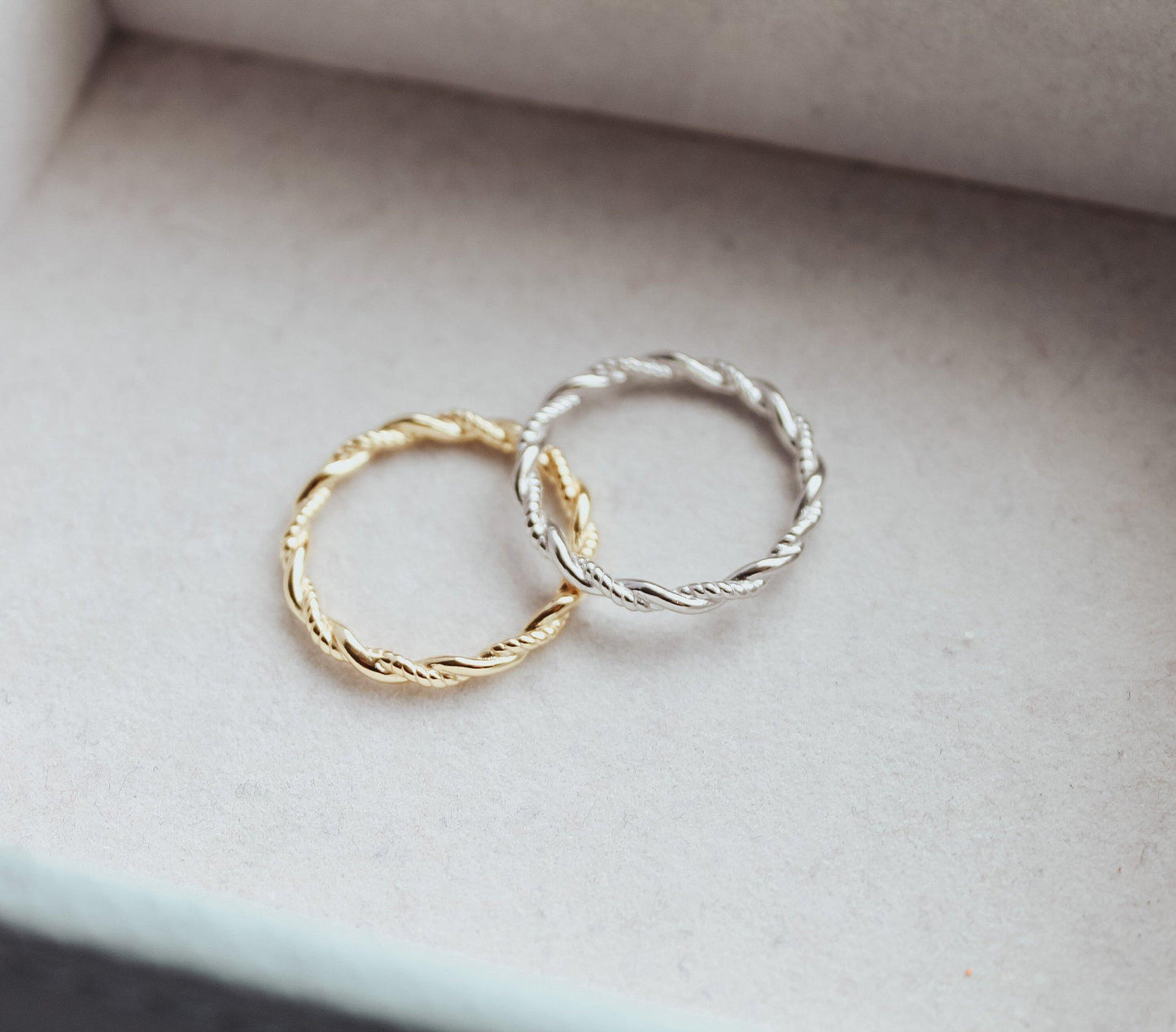 Textured Thin Twist Ring